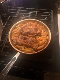 Dinner made in studio kitchen