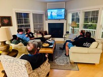 Enjoying family time in the evening.