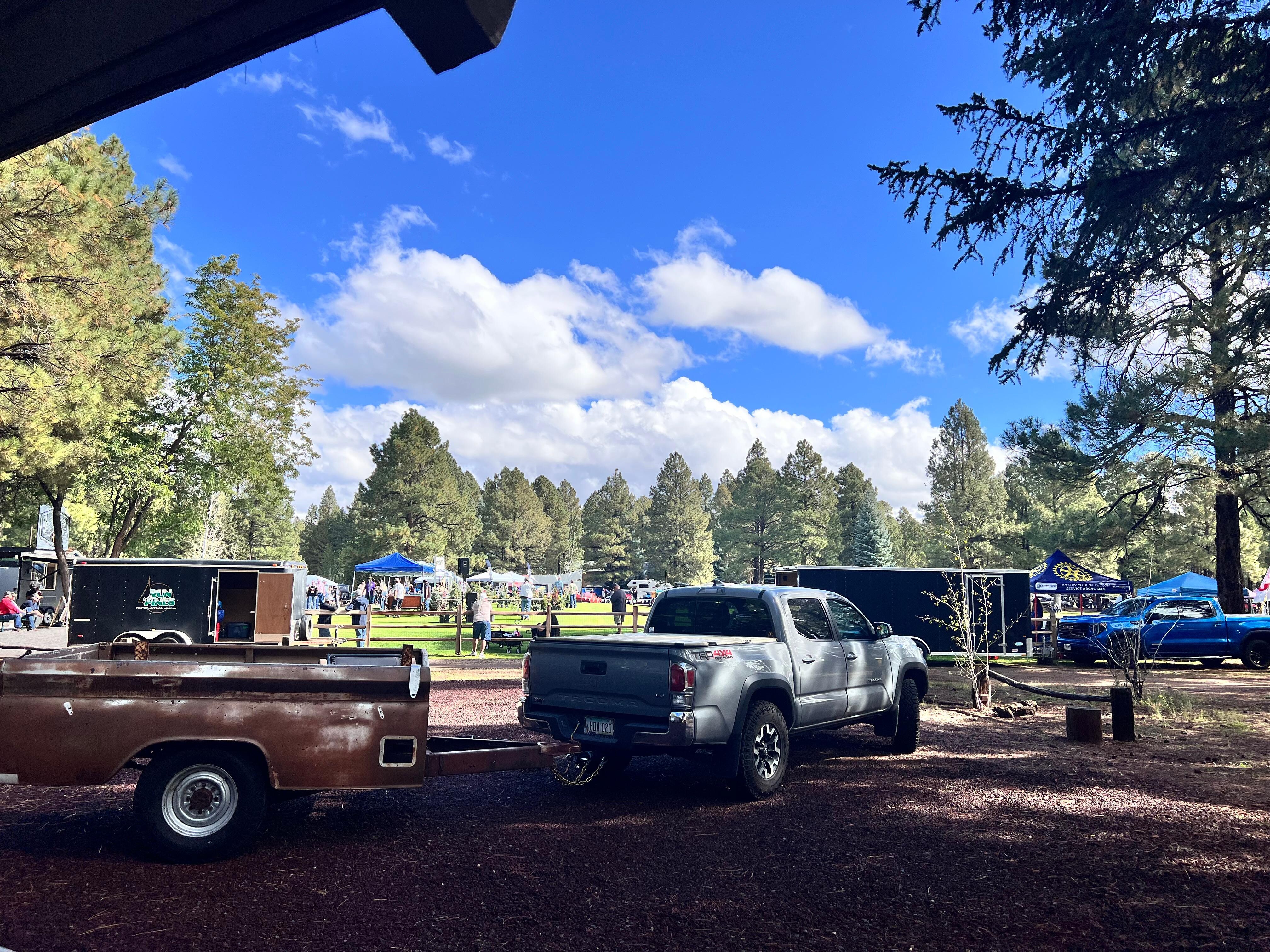 Car show view from front porch