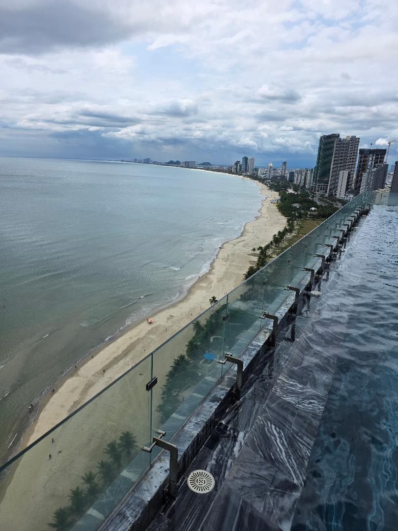 Looking Down Beach From Infinity Pool