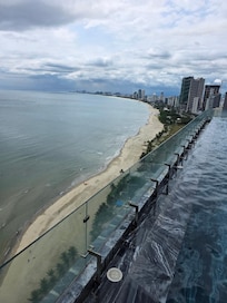 Looking Down Beach From Infinity Pool
