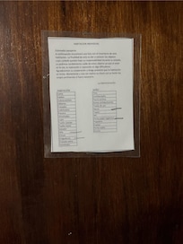 List marking the items they did not provide in the room