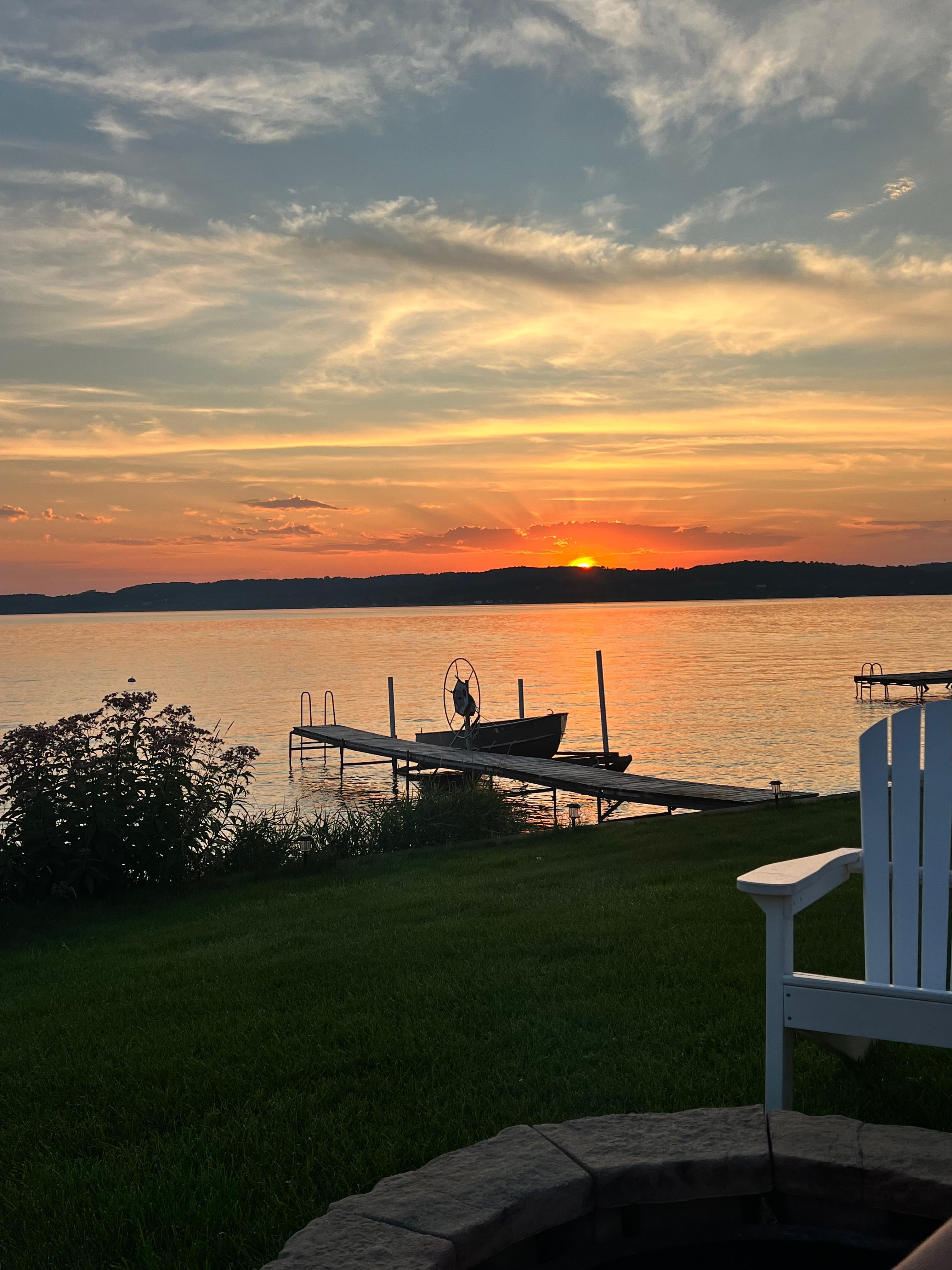 Beautiful sunset from fire-pit area