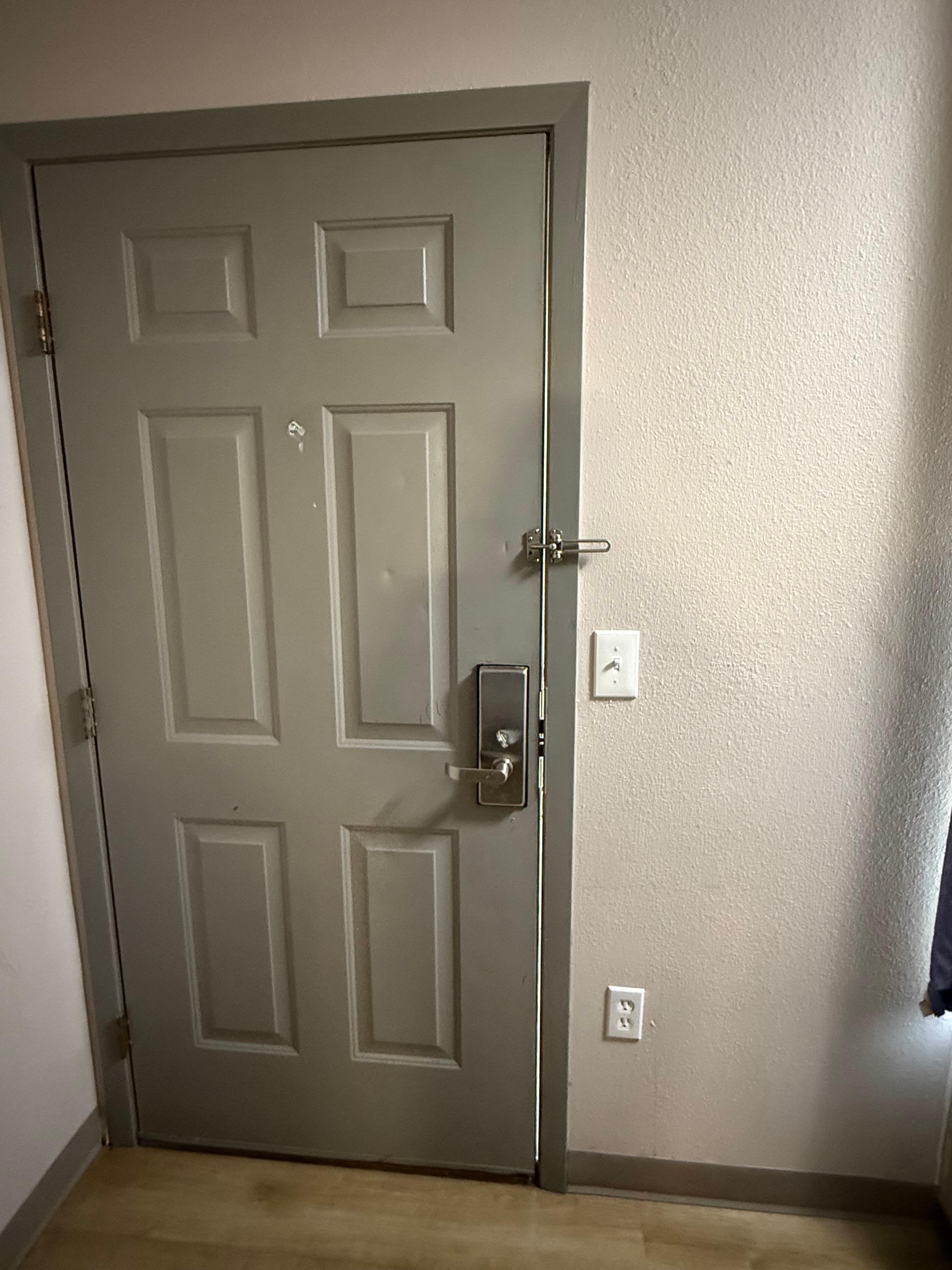 You could see the outside after the door was closed. 