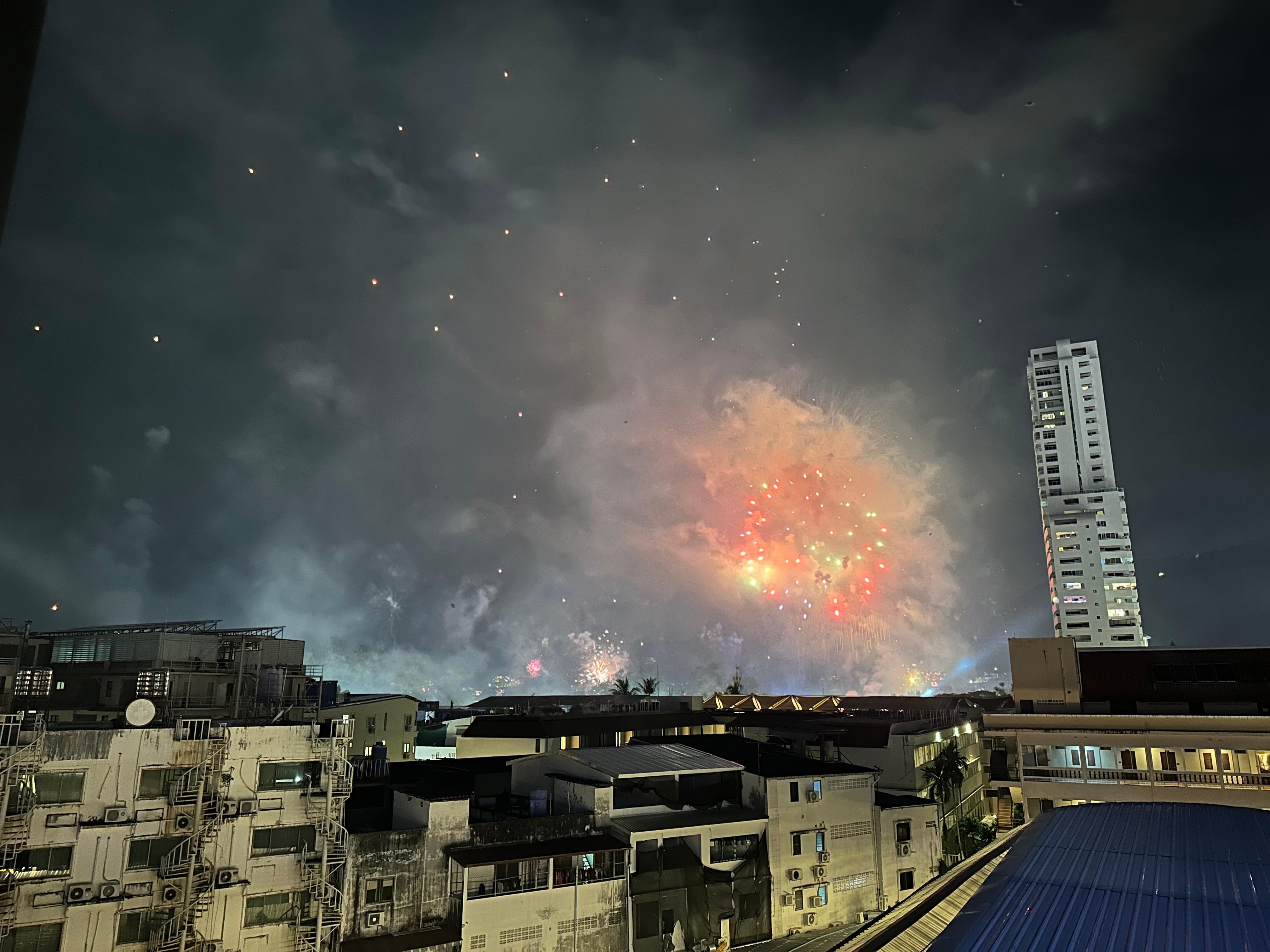 NYE fireworks from balcony
