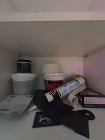 Products in the kitchen cabinets