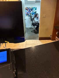 We were wait g at the front desk to check out and the receptionist was on a personal call for about 5 minutes.