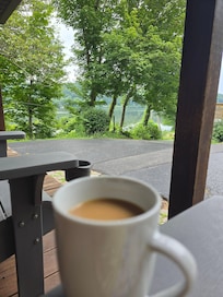 Great porch for morning coffee.