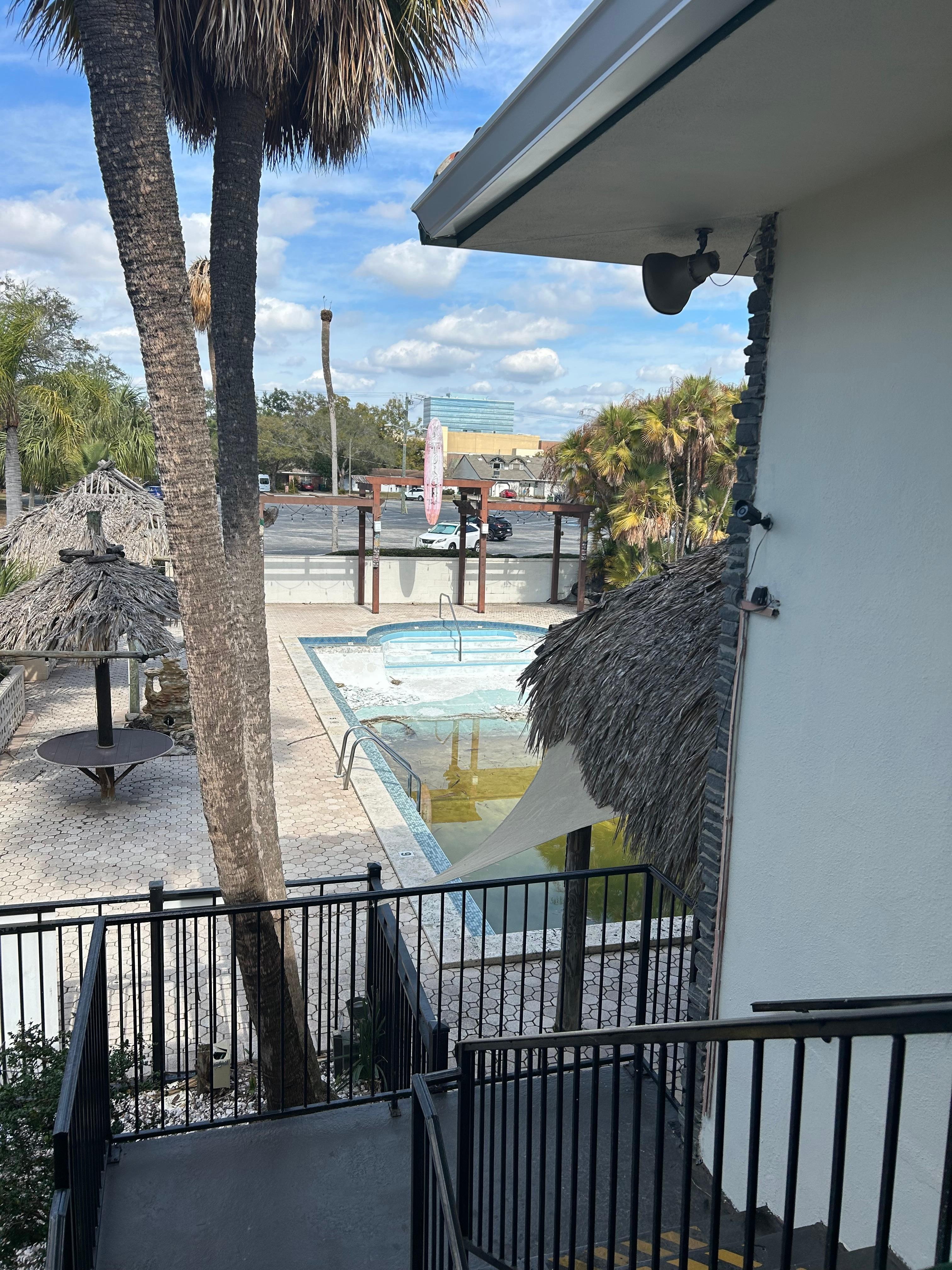 Pool under renovation, no place to sit despite advertising a tiki bar. No tiki bar onsite