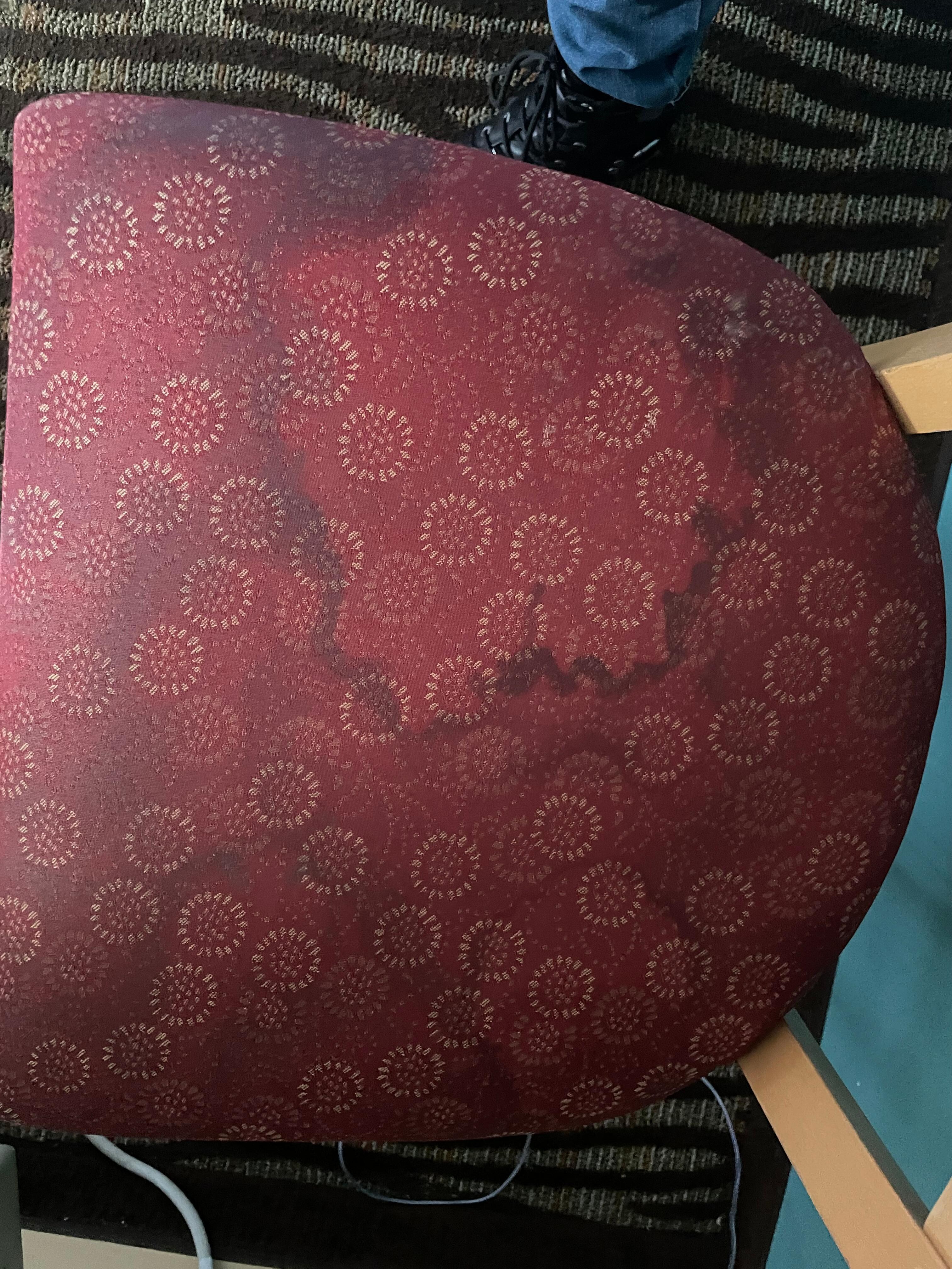 Seat of the only chair in the room