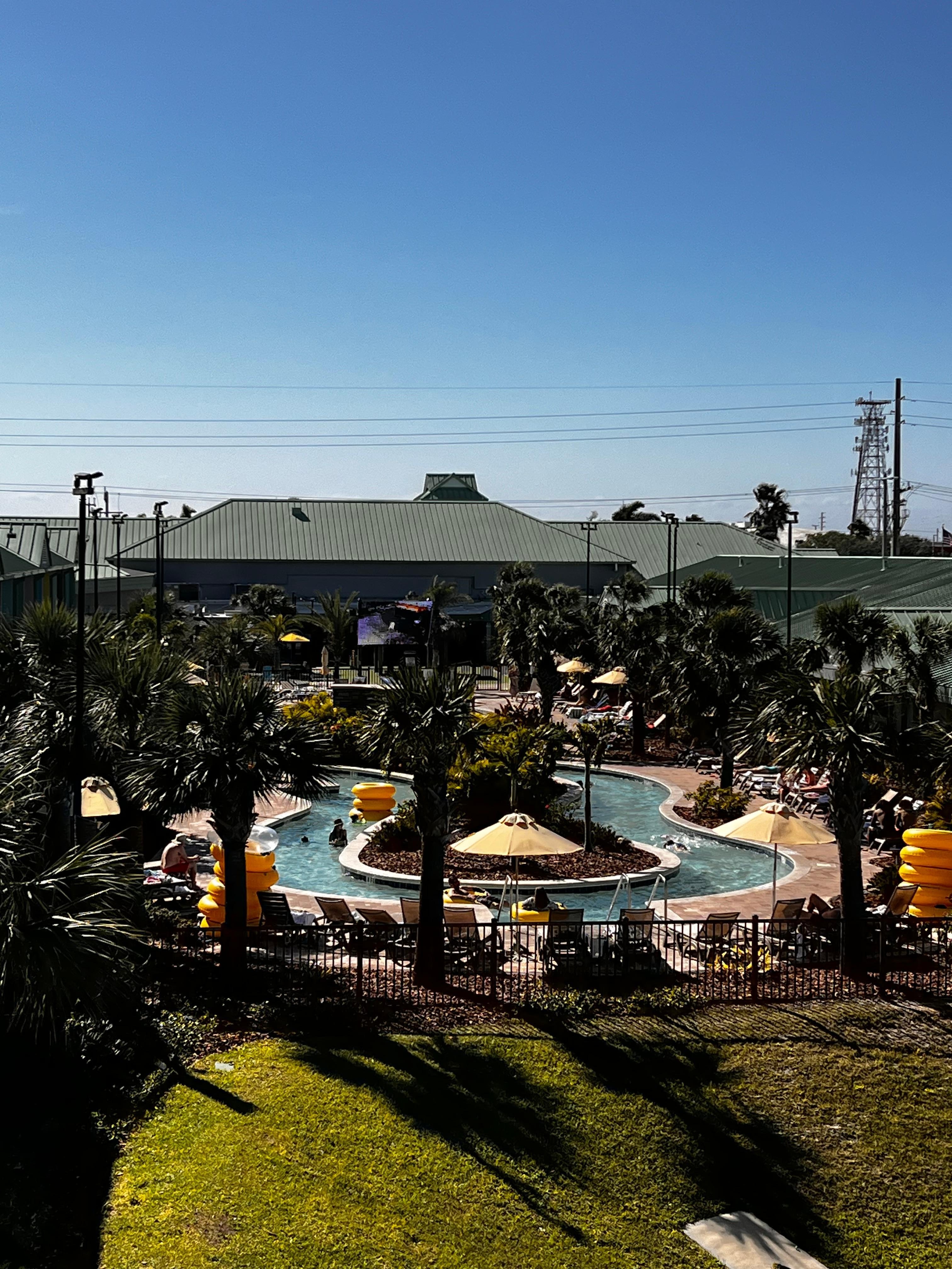 View of the lazy river from our balcony