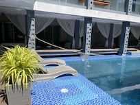 Quiet rooms are next to the pool