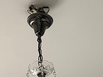 Chandelier above our bed