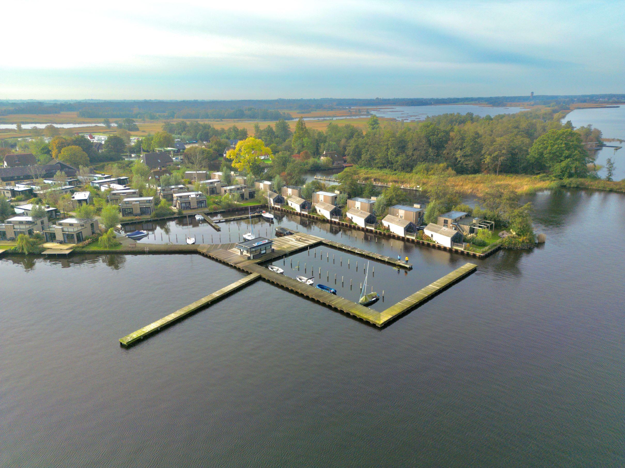 The marina and cabins.