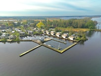 The marina and cabins.