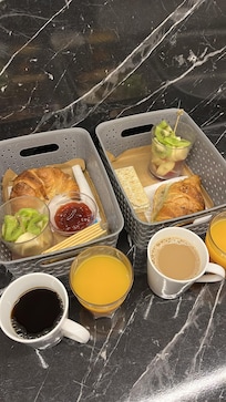 Breakfast served in the room