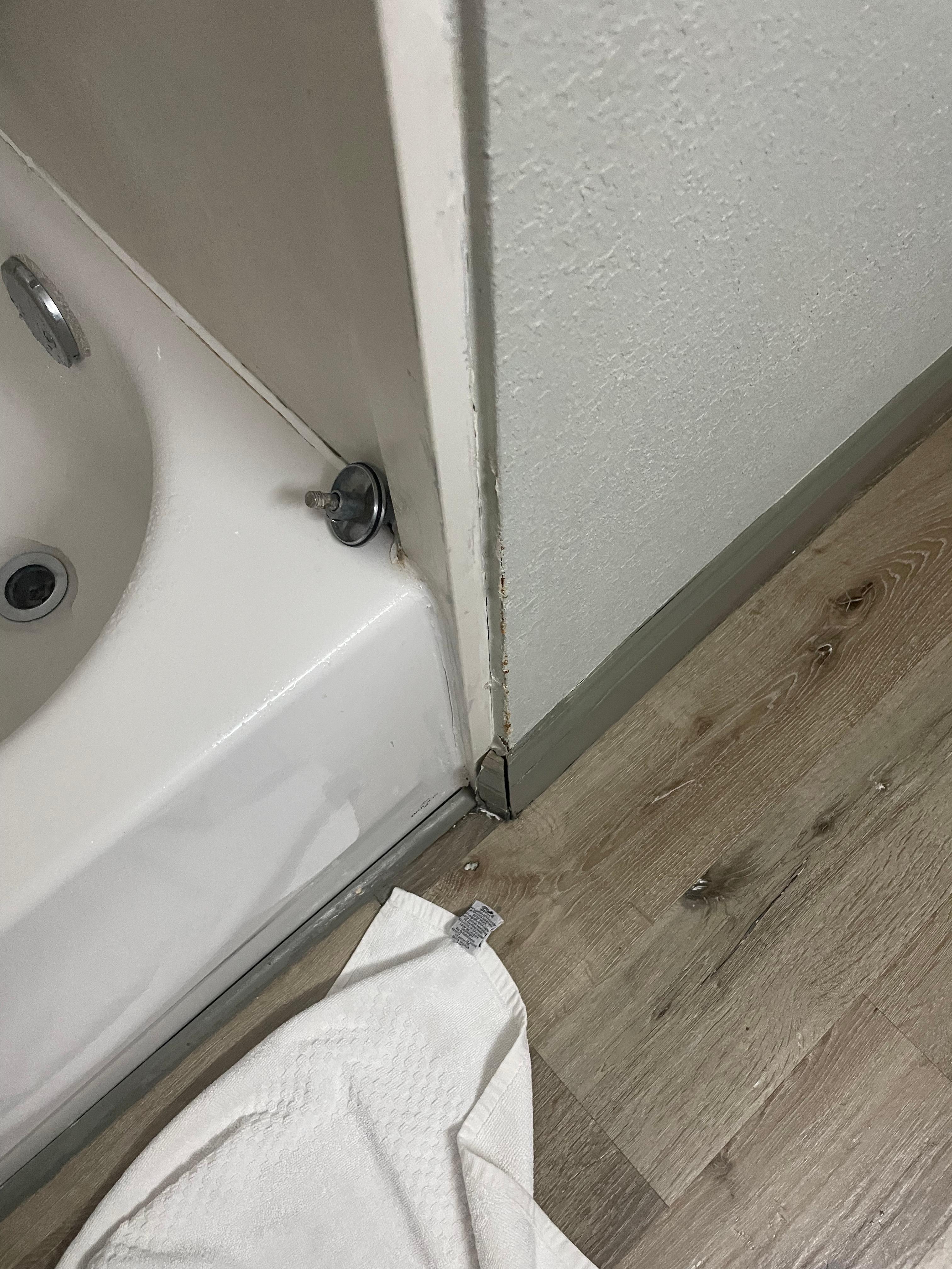 Molding on bottom has gap from it looked liked water problems 