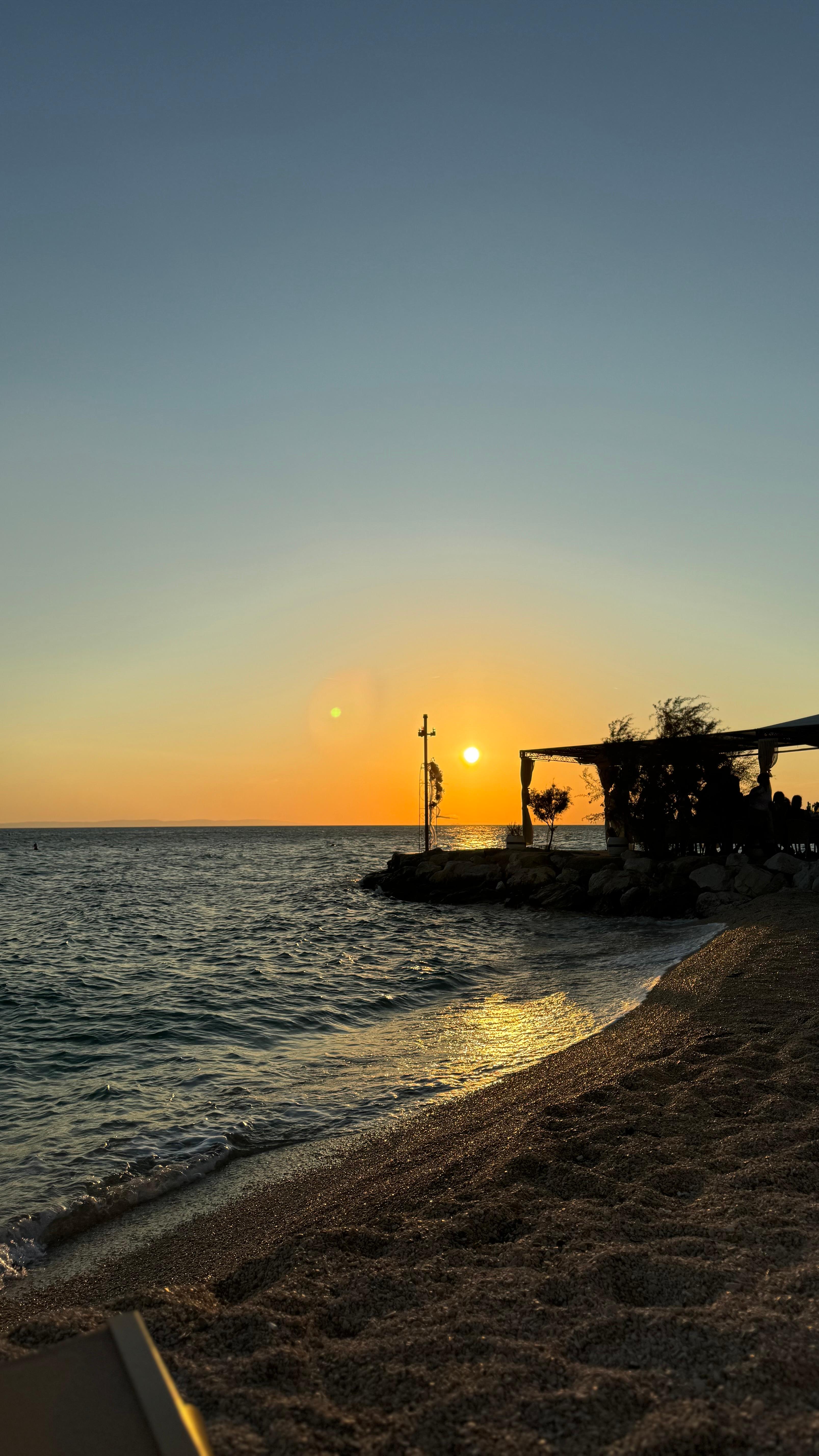 Sunset from the beach in front of the hotel