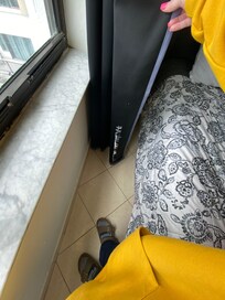 Dirty curtains and windows