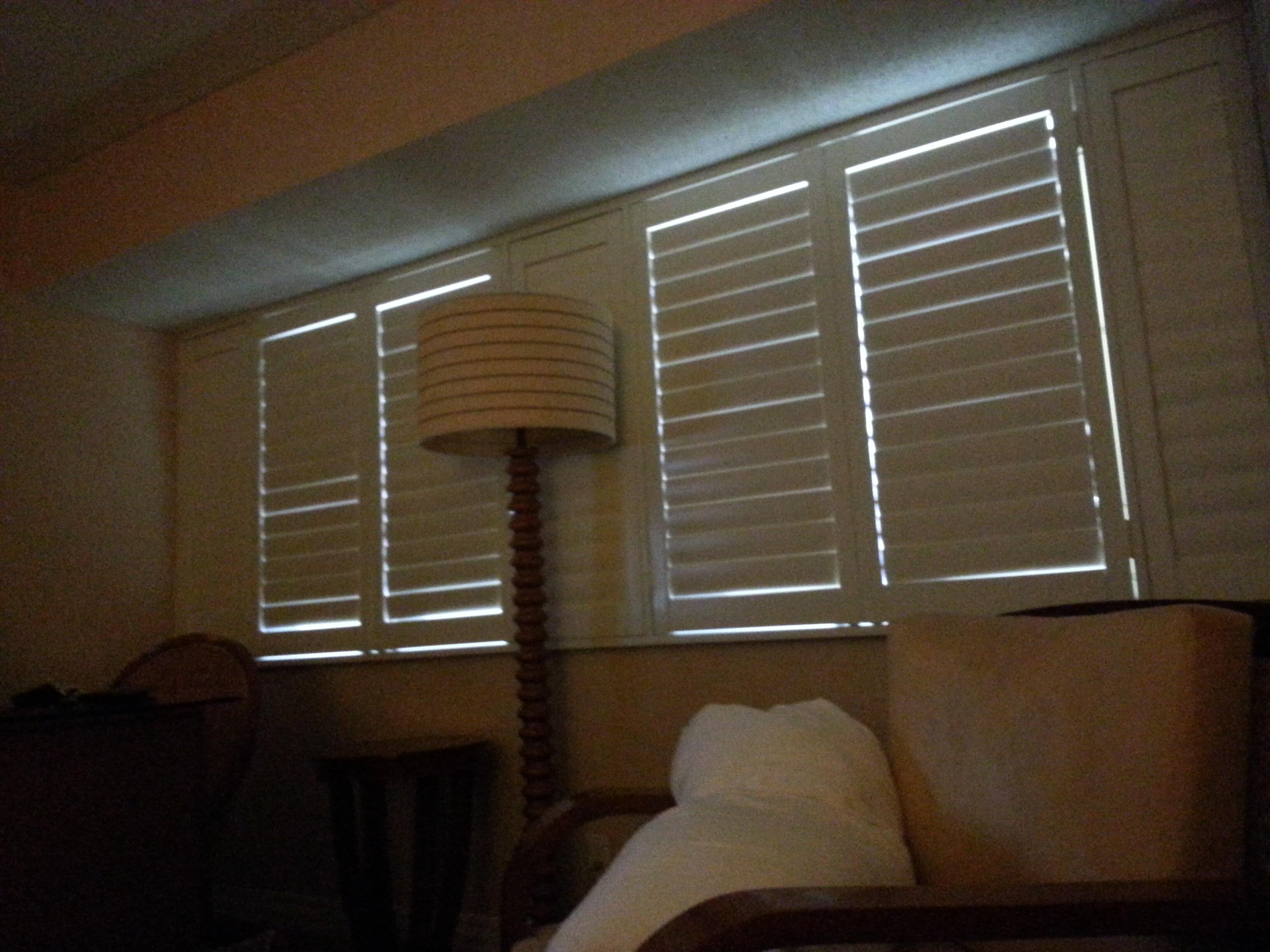 Impossible to sleep with light bleedthru. No curtains!