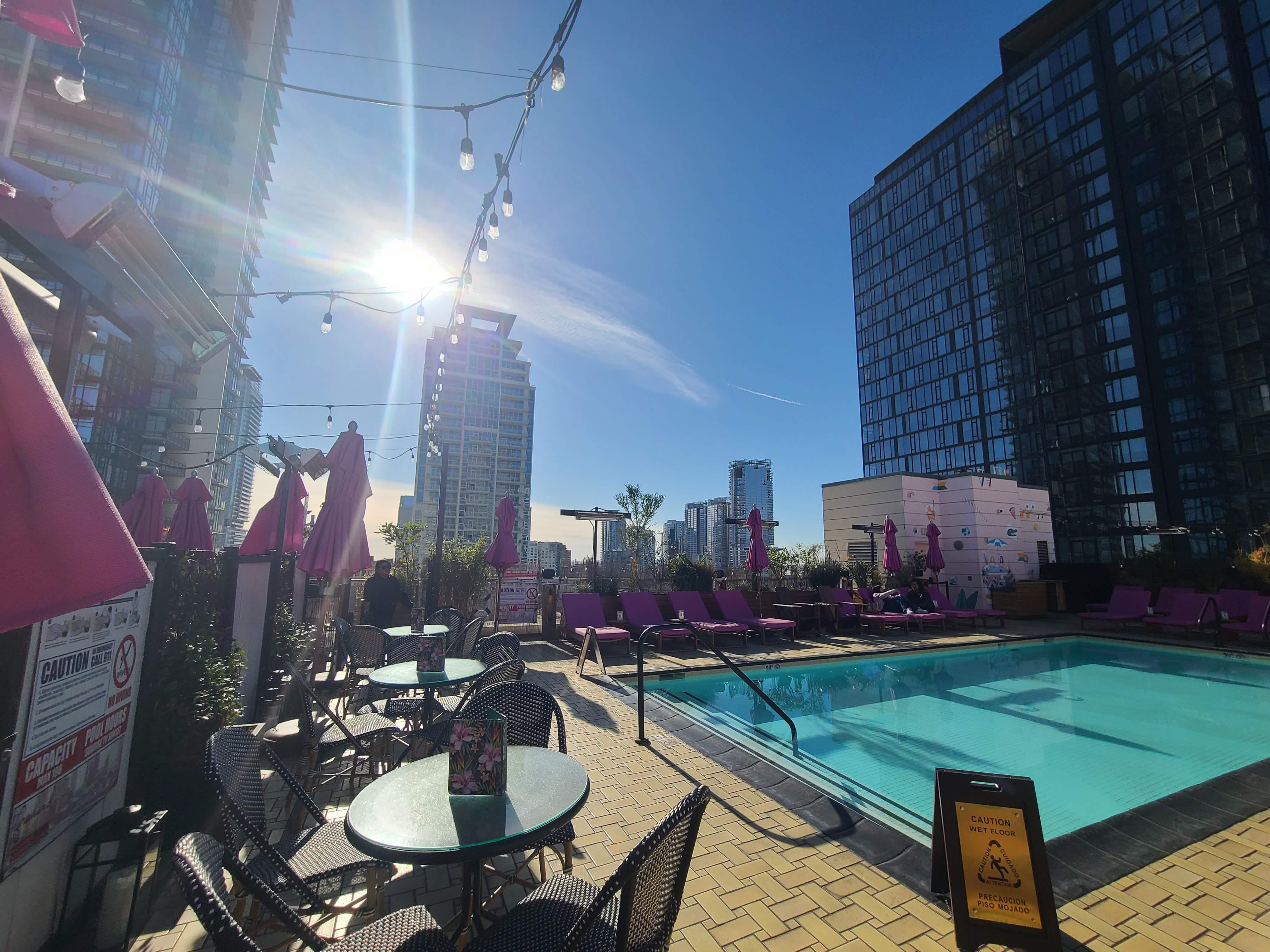 Rooftop pool and bar, very nice.