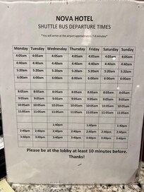 Shuttles to airport in date of January 2024