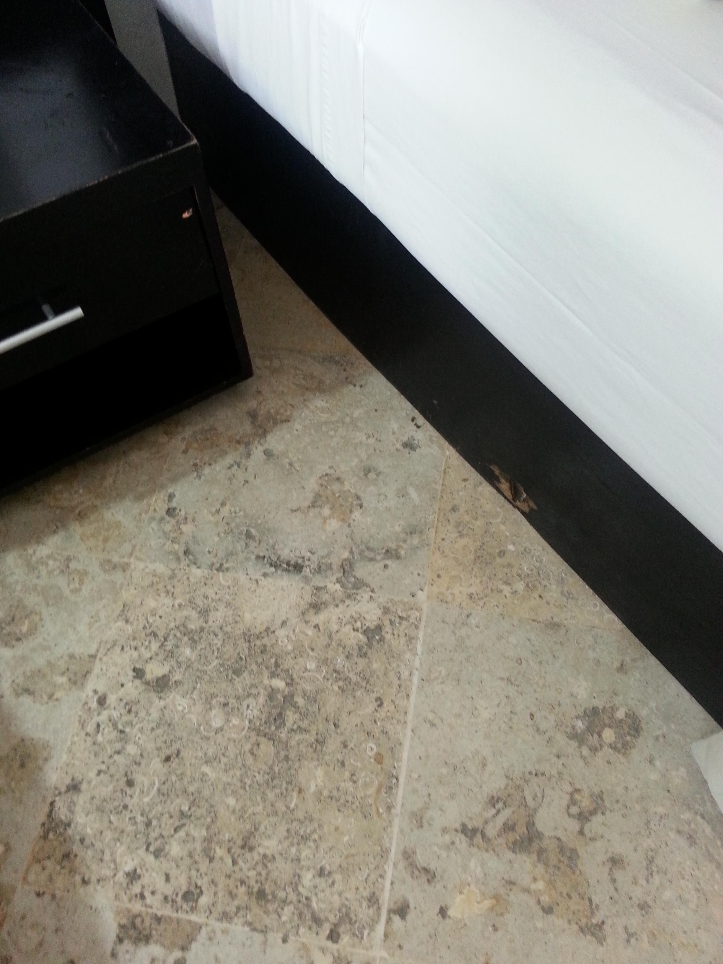 Holes and banged up furniture