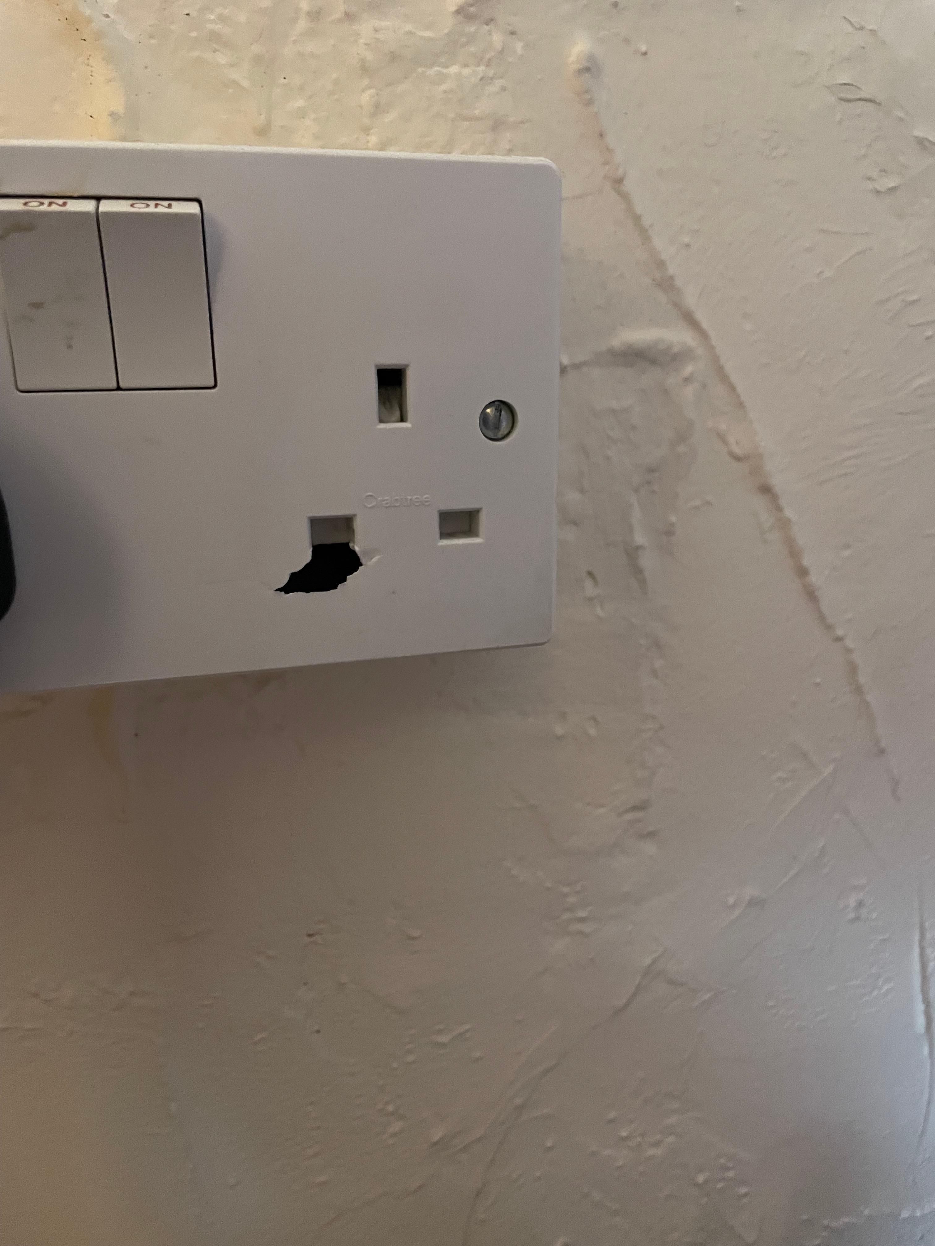 Broken plug socket