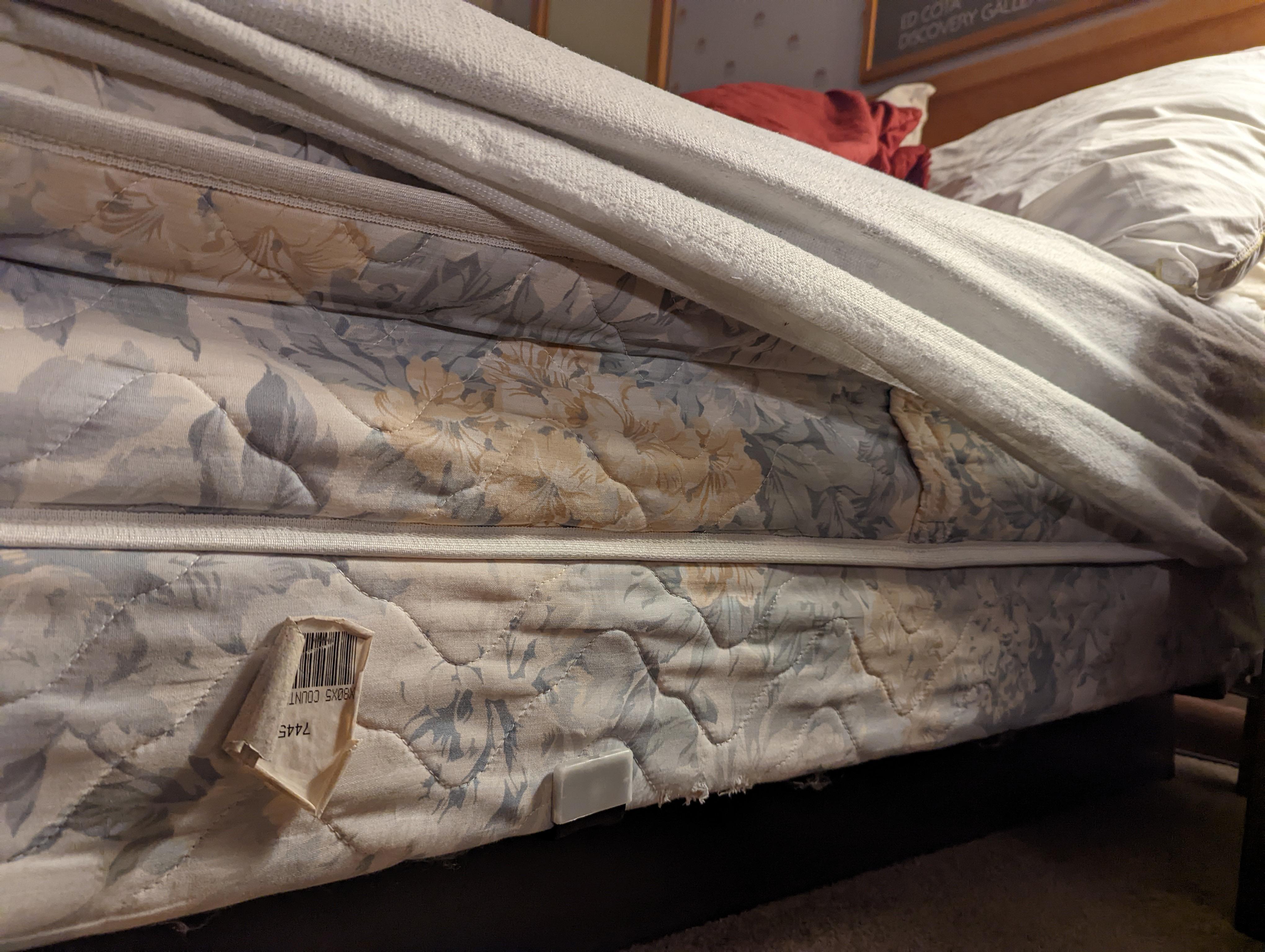 A very questionable and dated mattress and box spring, felt like I was sleeping on the floor