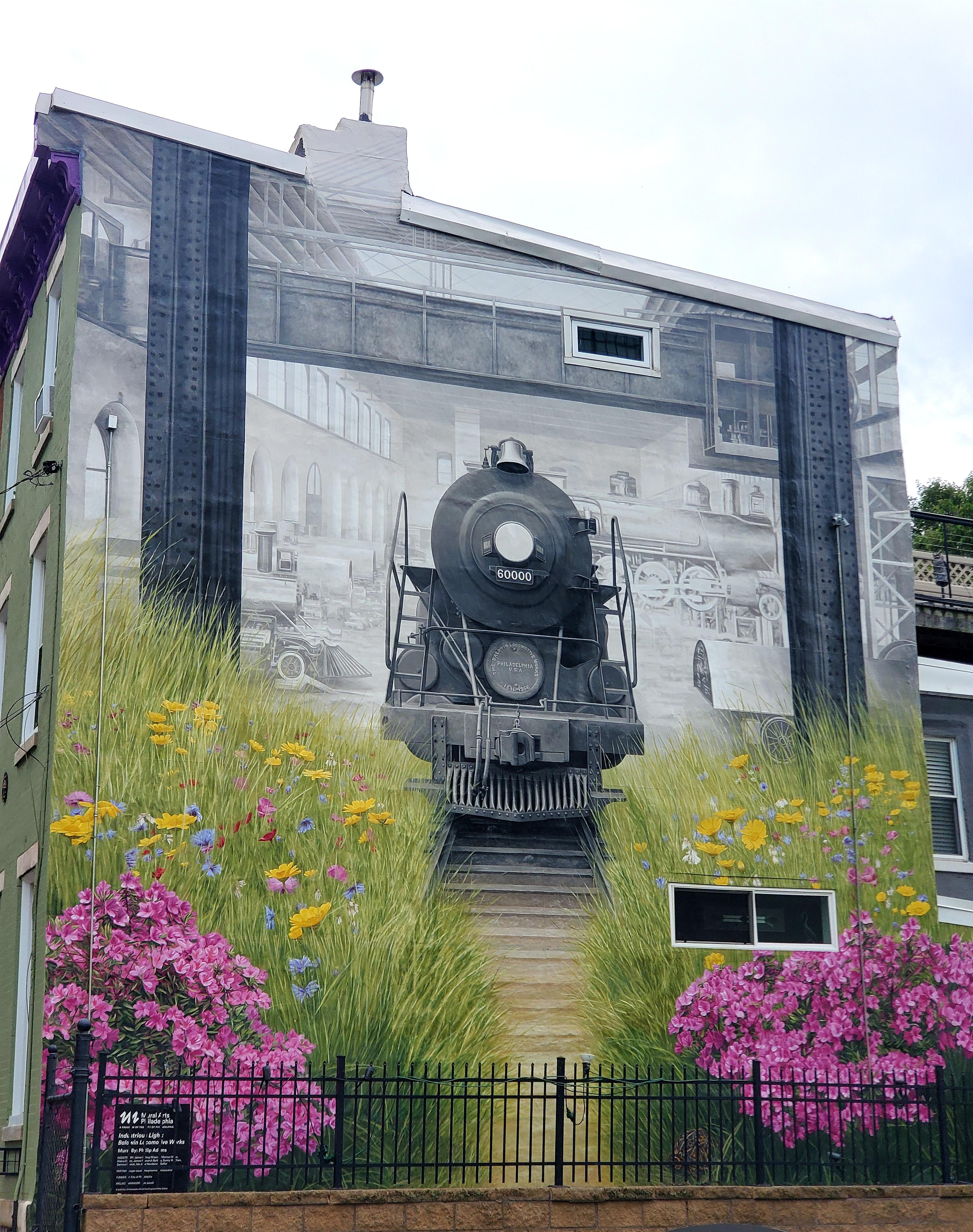 Mural on building next door seen from rooftop