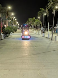 Train at night on the Progreso Malecon