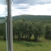 Utsikt fra hotellvinduet.