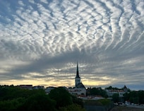 Balcony view at sunset.