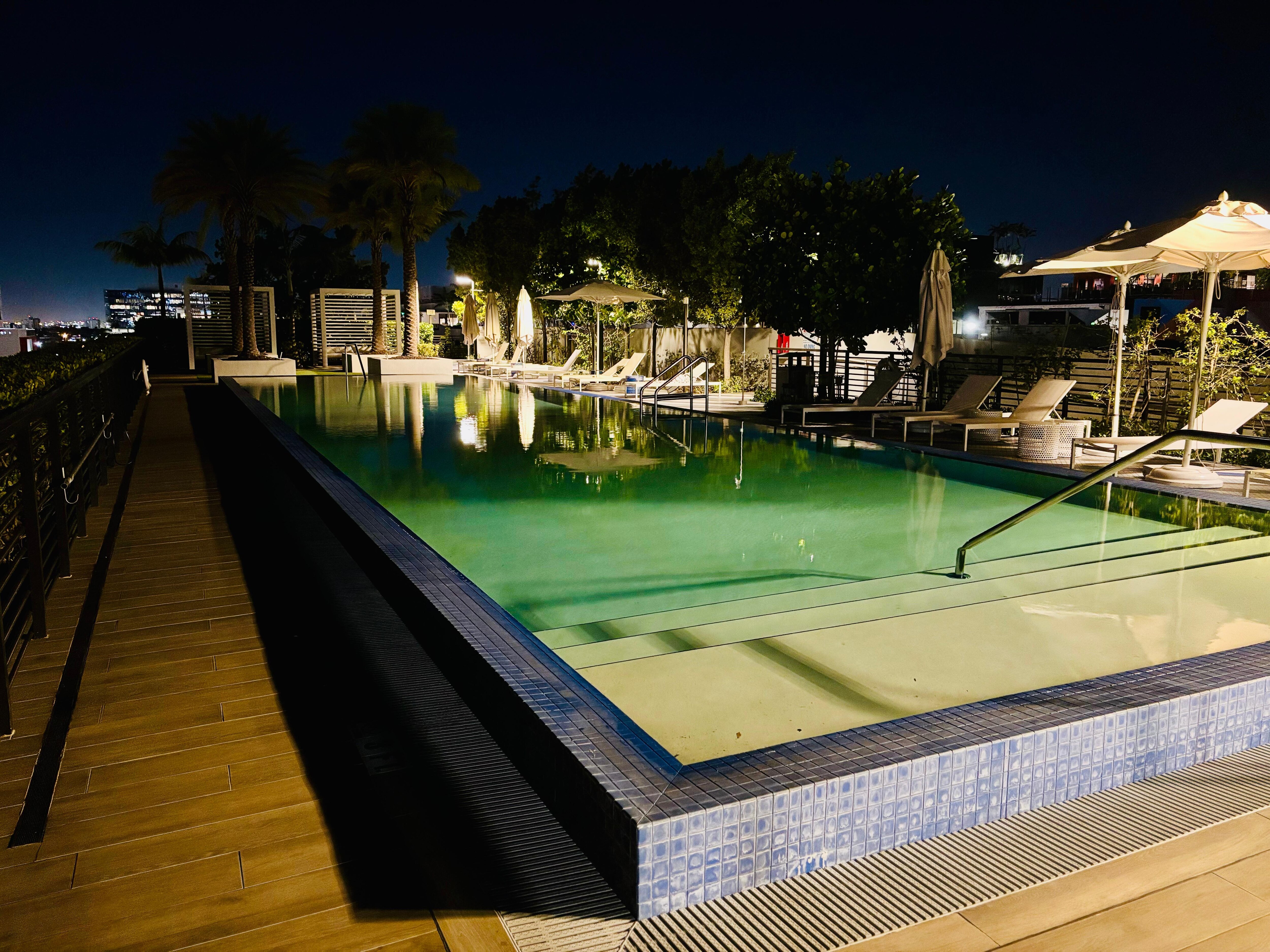 Poolside at night