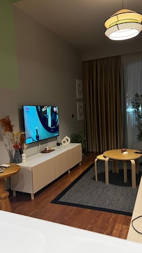 The living room.