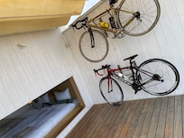 テラスにバイク