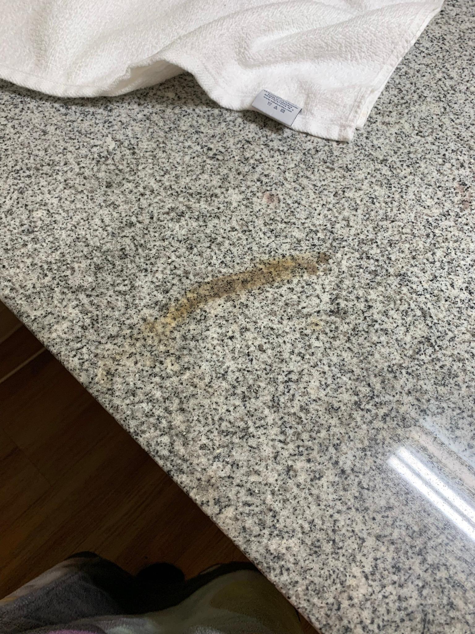 Stain on counter.