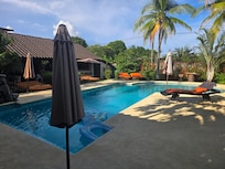 Outdoor pool and canopy