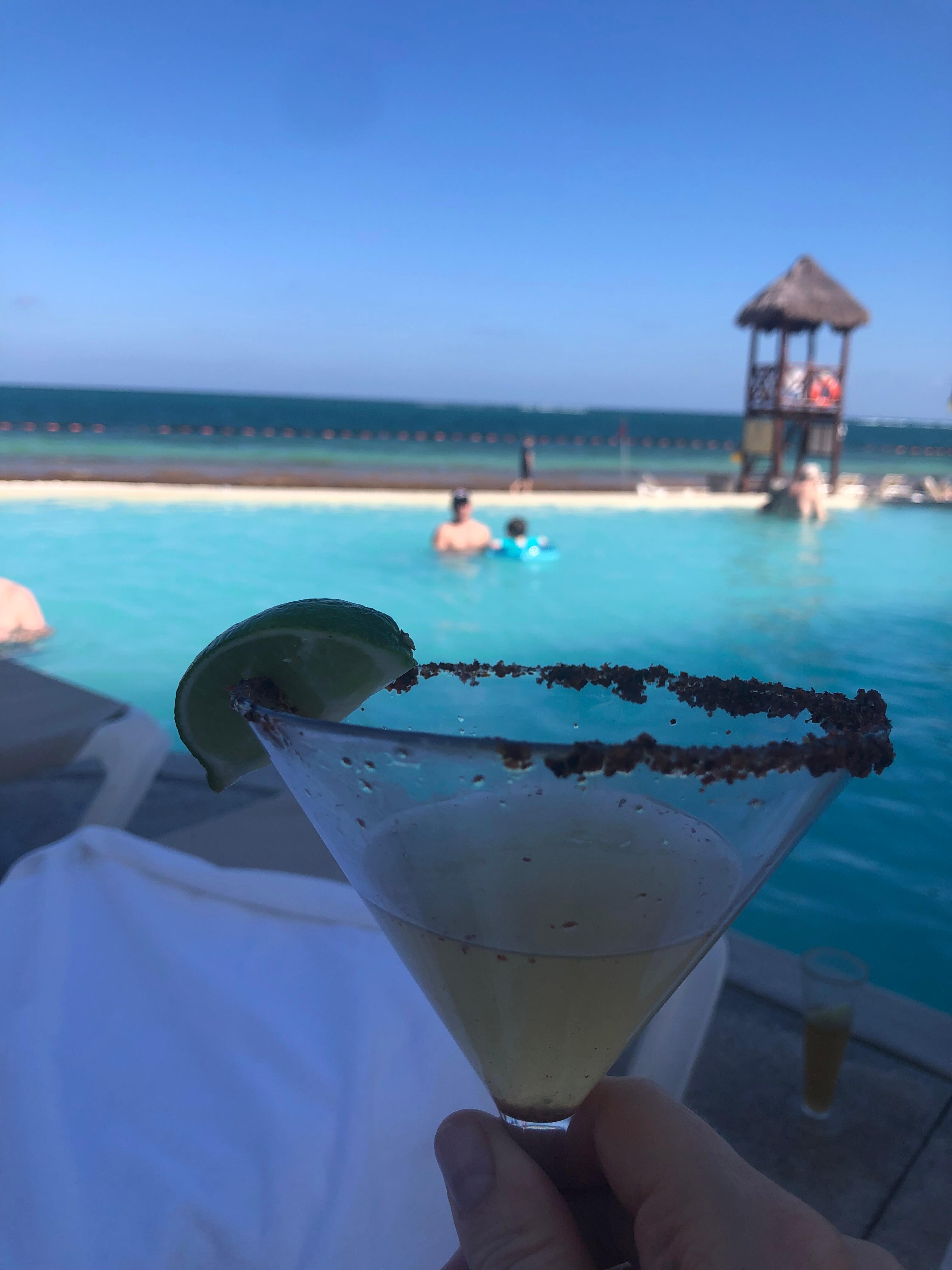 Pool view w/ spicy marg