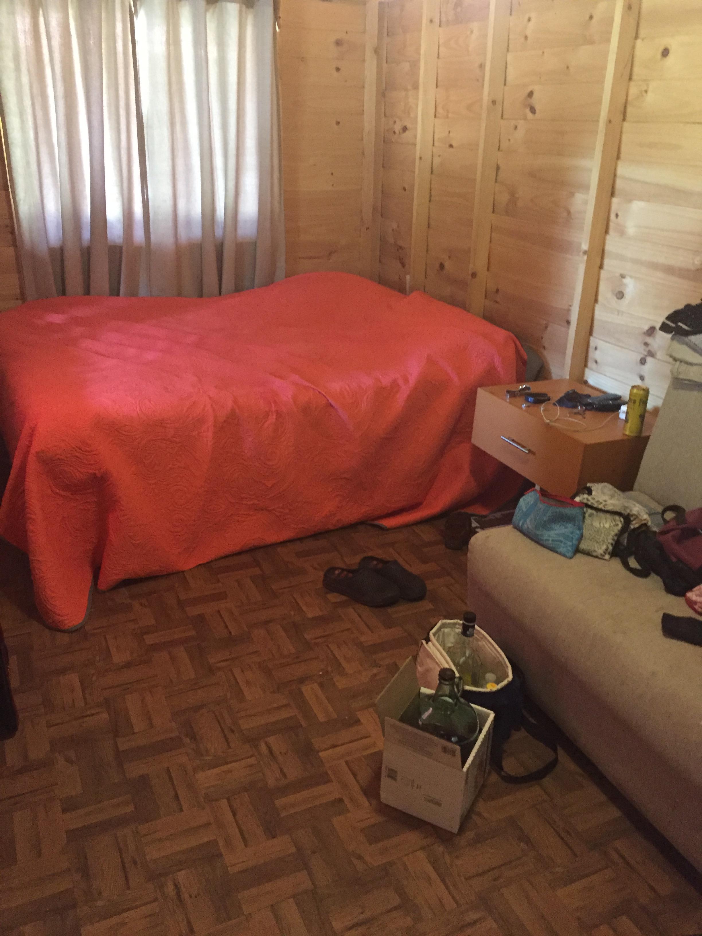 The red bedspread is supposed to be the bedroom.