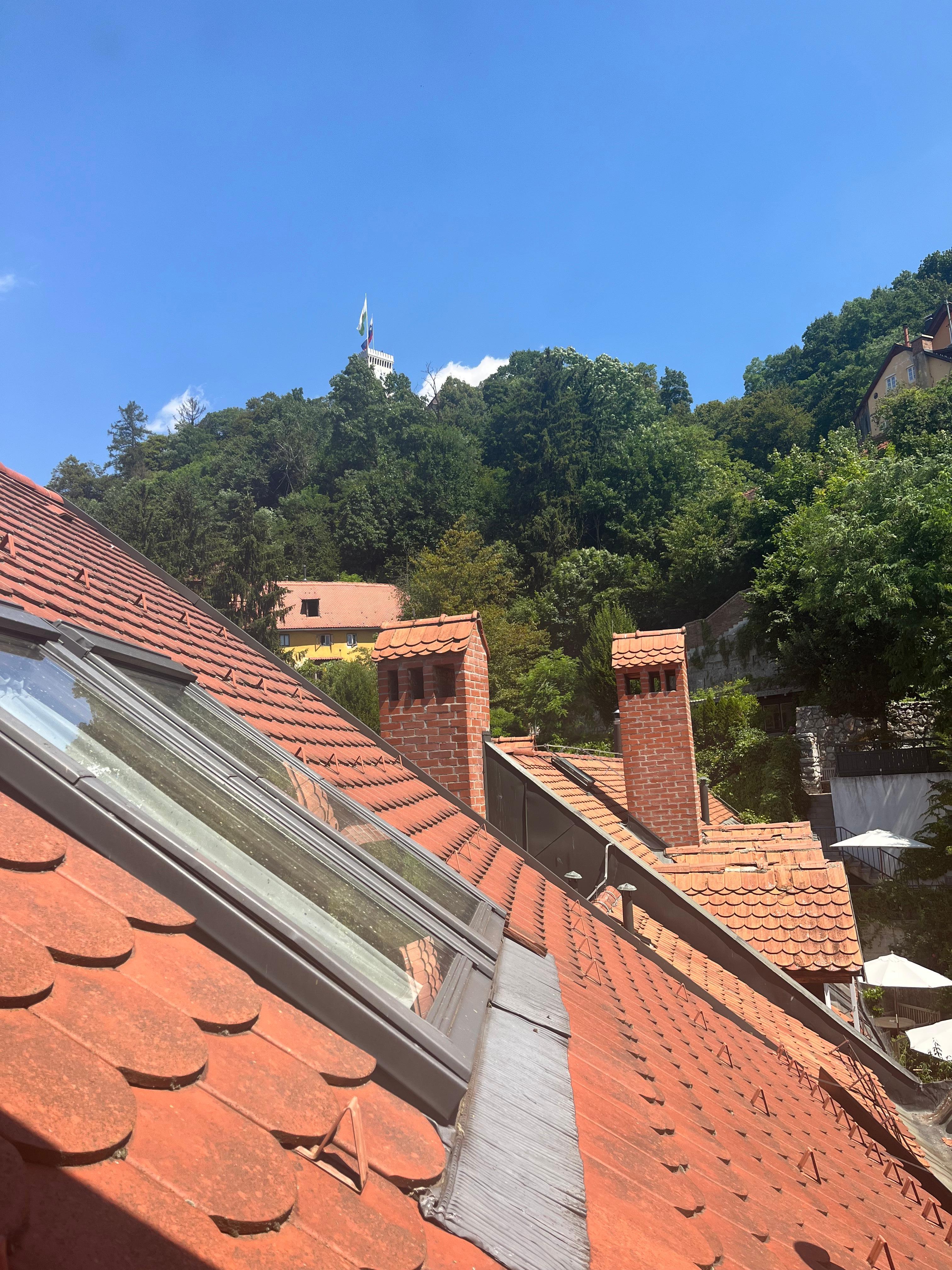 View from the bathroom of the castle tower!