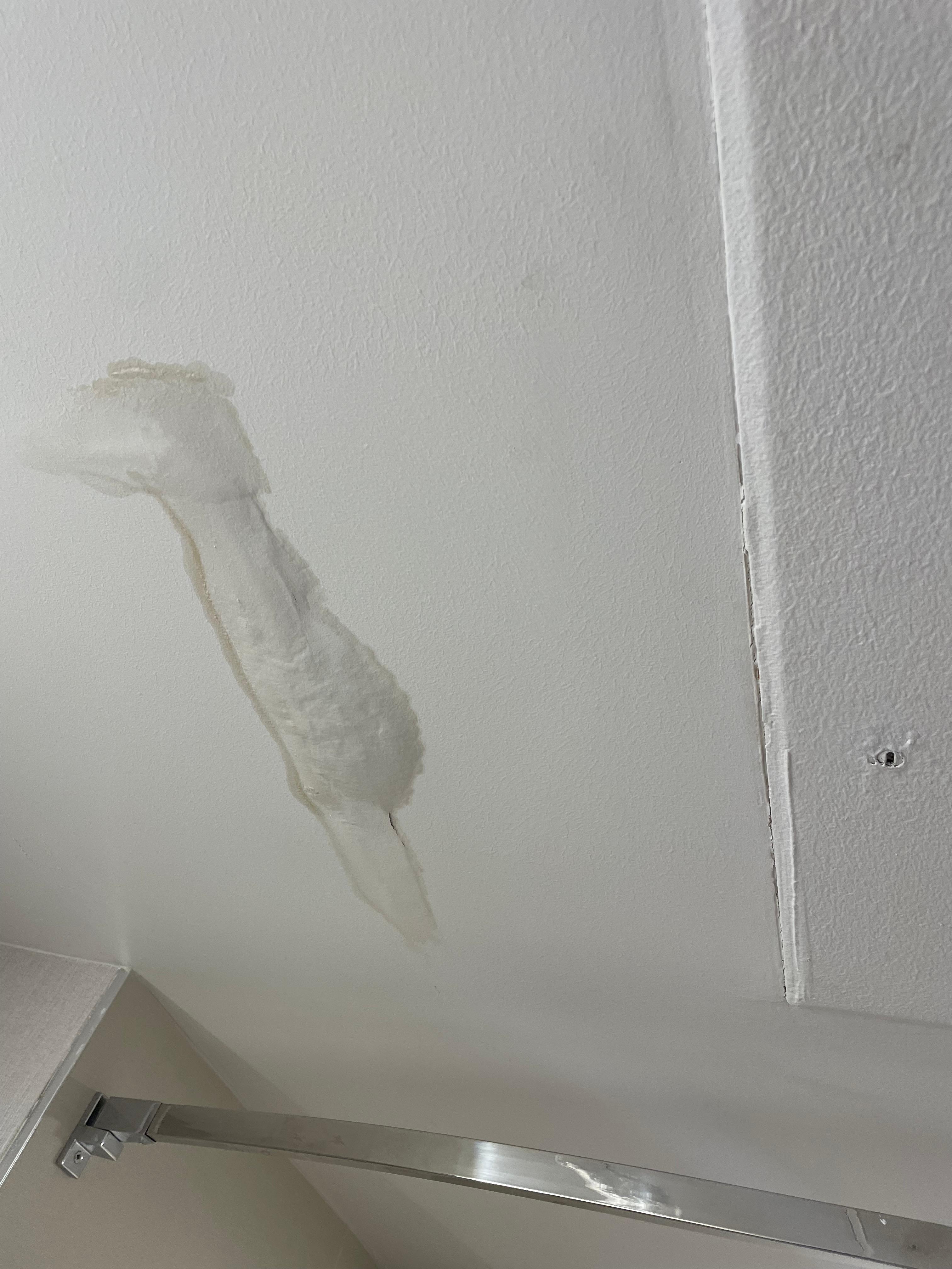 Water leak in bathroom ceiling