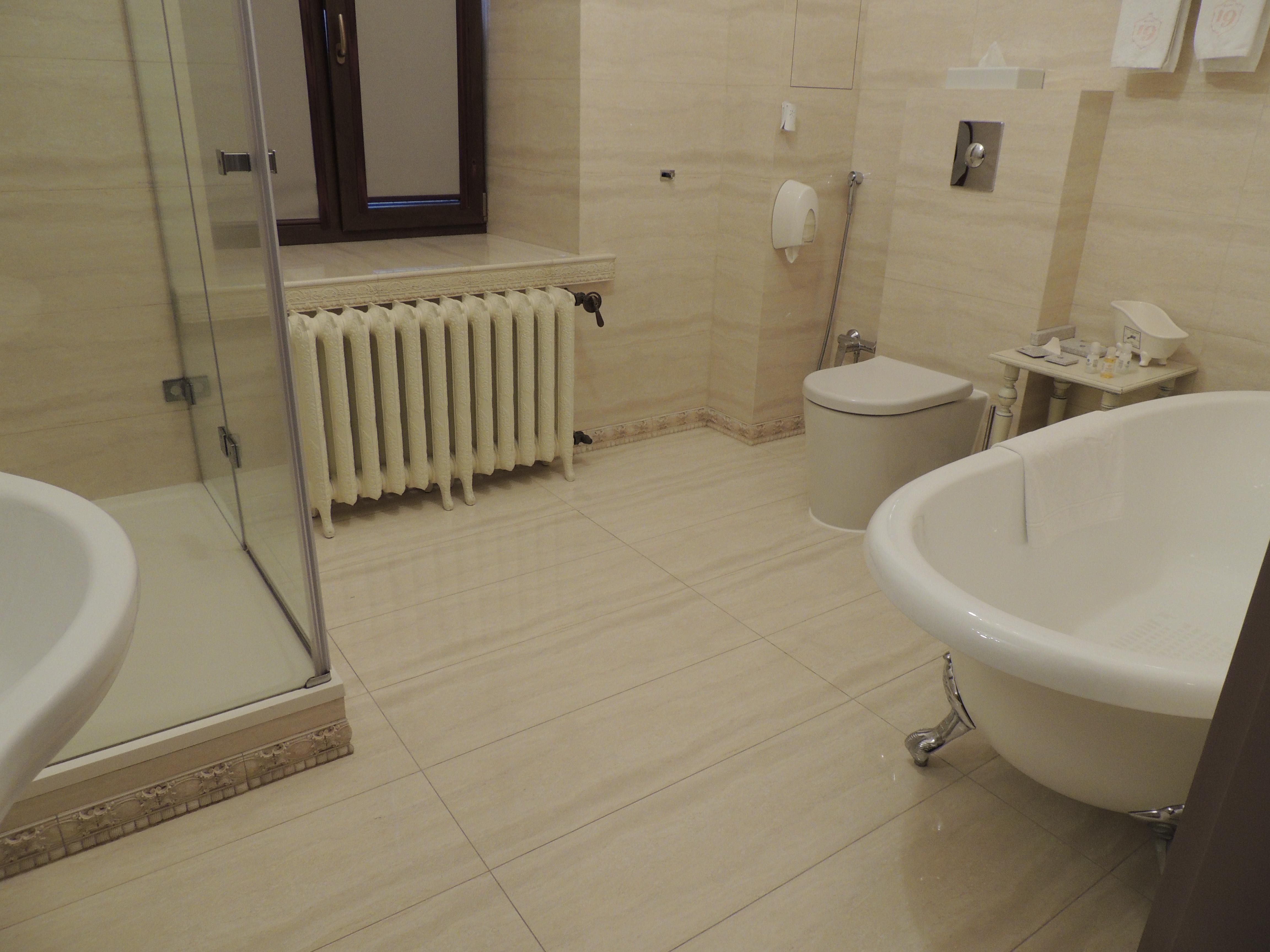 A bathroom larger than some hotel rooms.