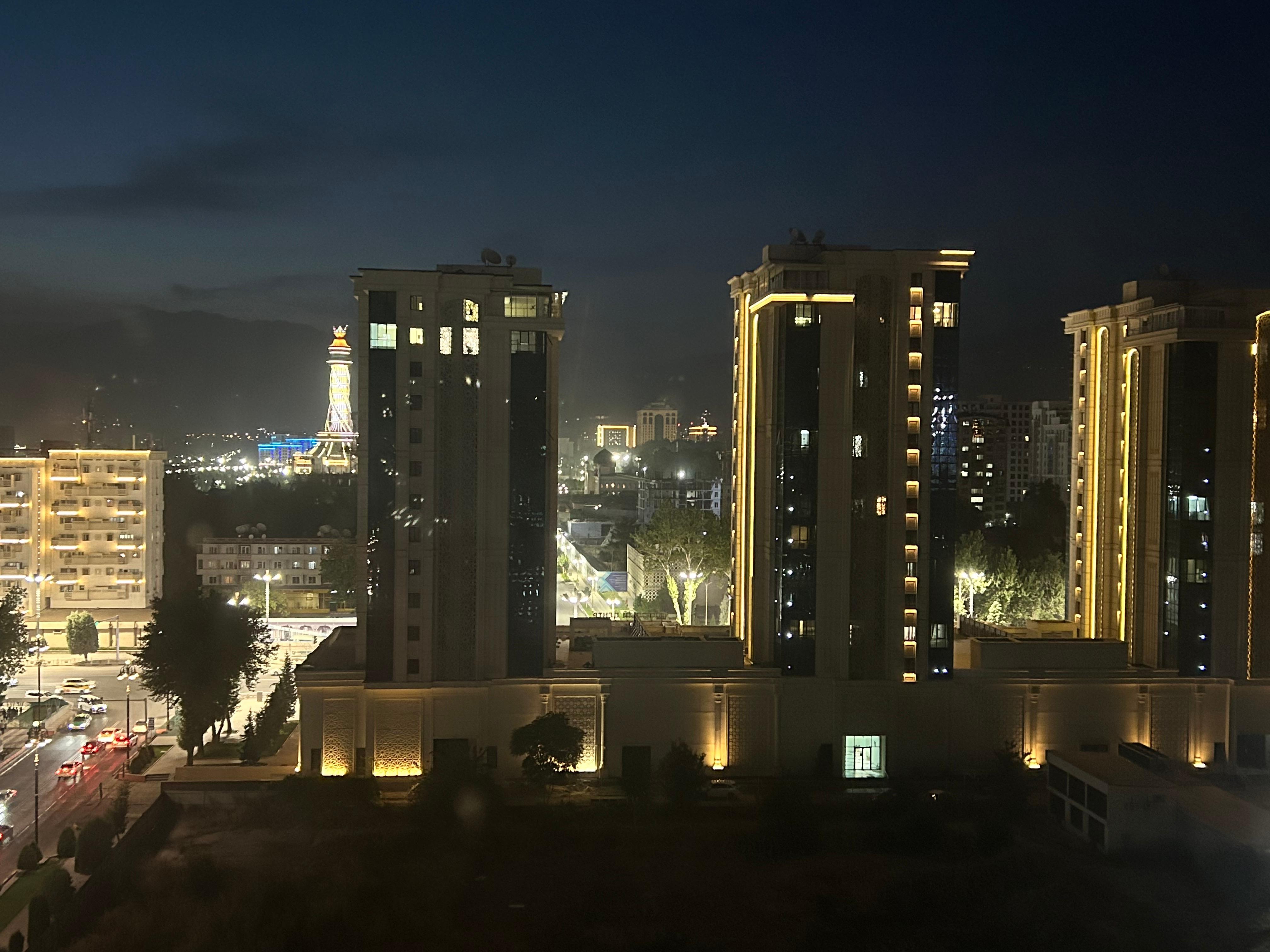 View at night from our hotel room