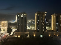 View at night from our hotel room