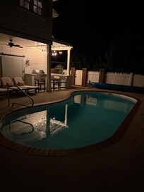 Pool with outdoor kitchen