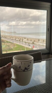 Coffee in the covered terrace