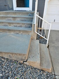 Note the crack that causes the stairs to be slanted.