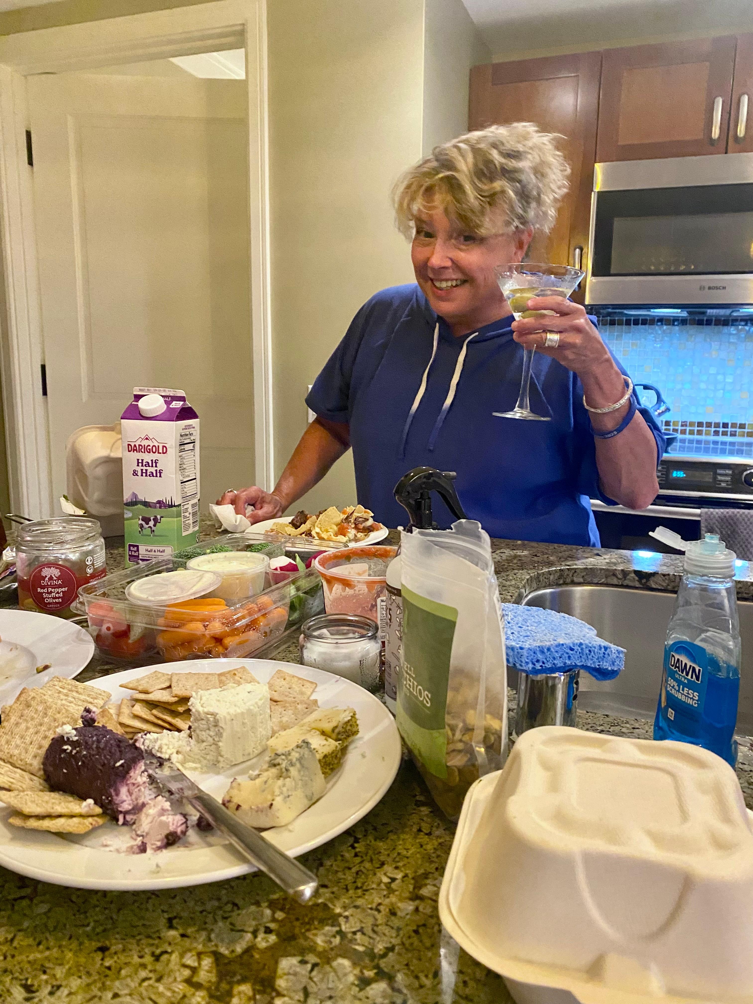 Fun kitchen for afternoon cocktails. 