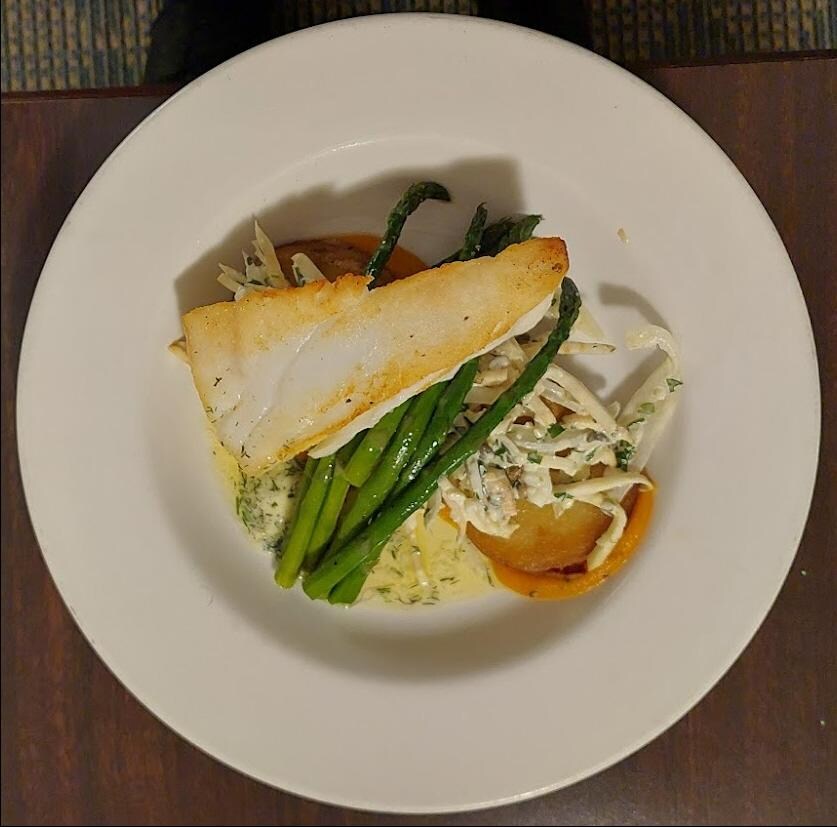 Halibut delivered to our suite via room service